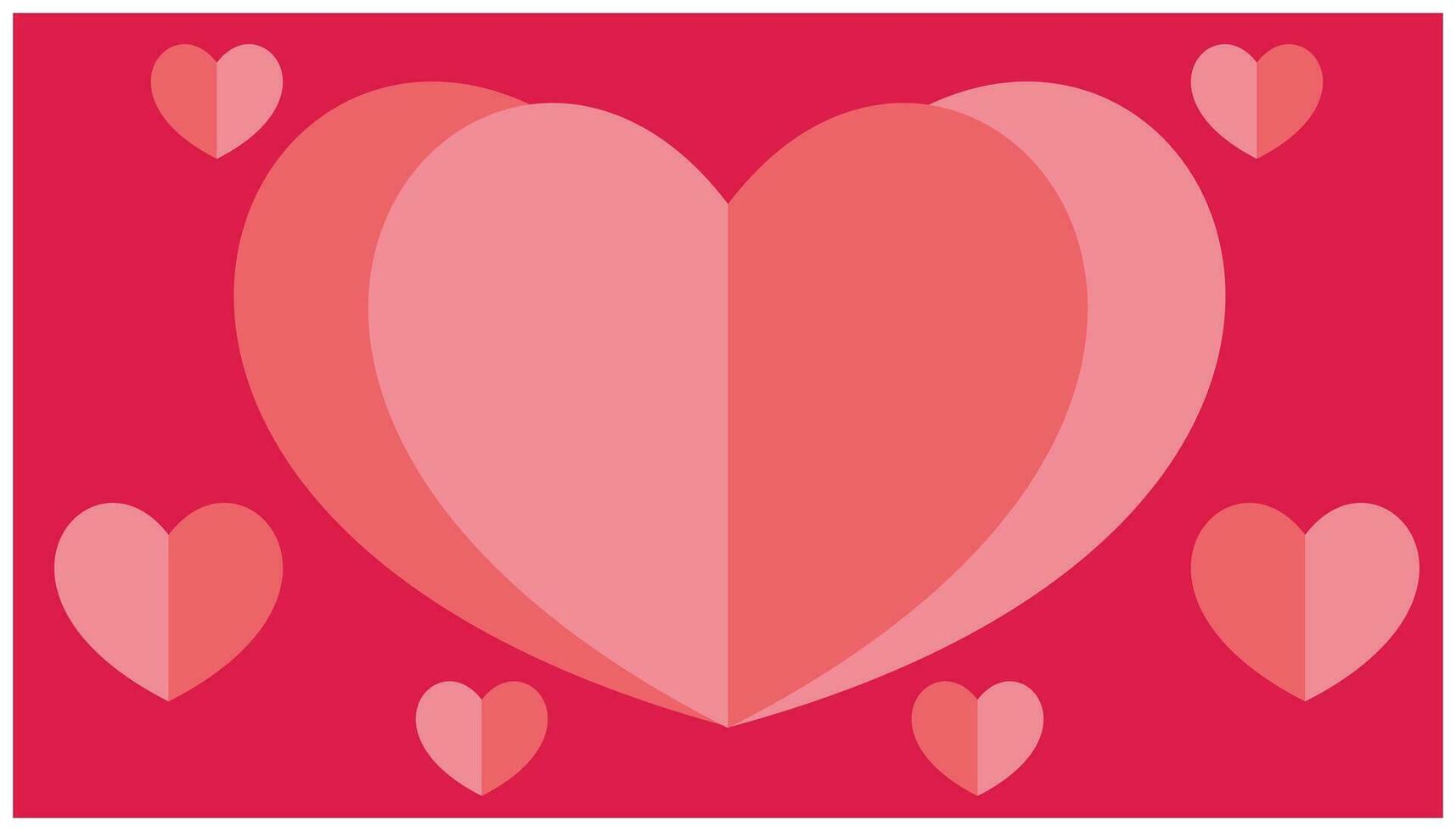 hjärtans dag kort med hjärtan. vektor illustration i platt stil. design romantisk och kärleksfull element, uttryck av tillgivenhet för hälsning kort, banderoller och andra