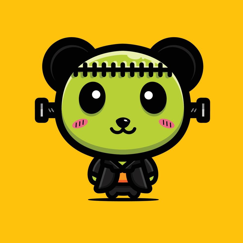 söt panda monster karaktär design vektor