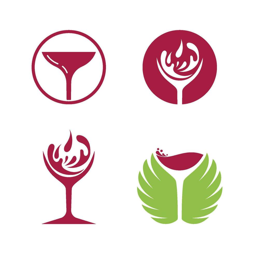 glas vin logotyp vektor