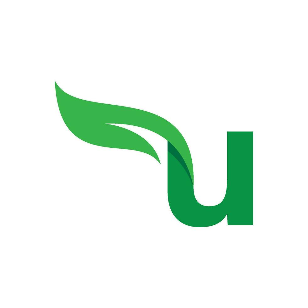 Initiale Brief mit Grün Blatt Logo vektor