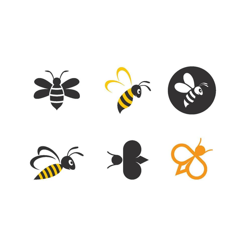 honungsbiets logotyp vektor