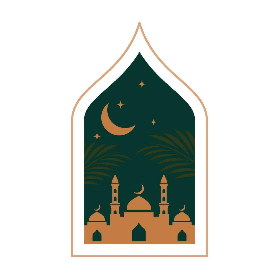 islamic moské ramadan mubarak vektor