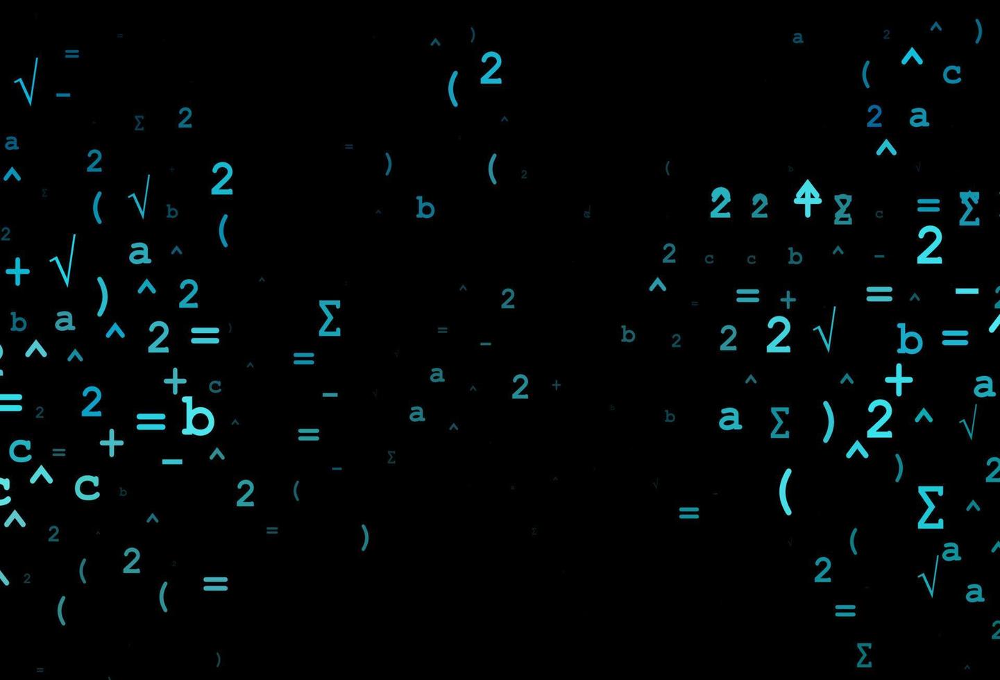 dunkelblaue Vektortextur mit mathematischen Symbolen. vektor