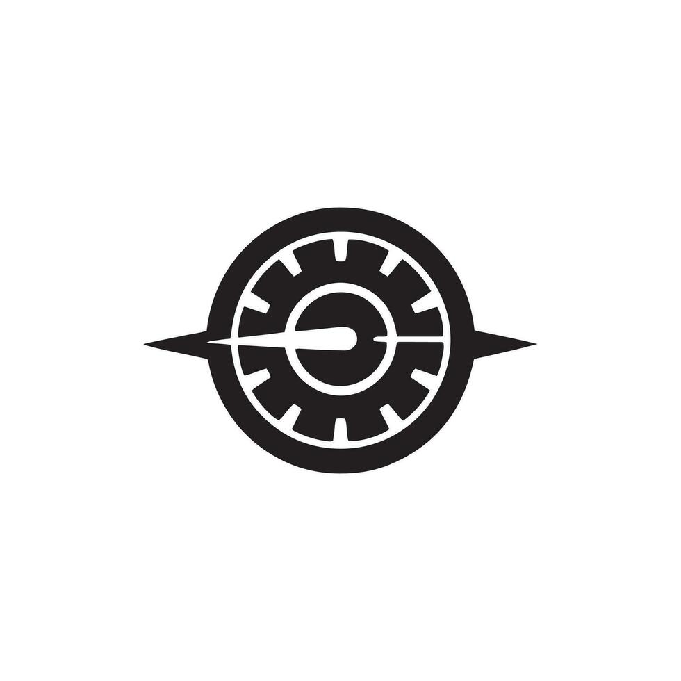 ein Logo von Geschwindigkeit Meter Symbol Design Vektor Tachometer Silhouette Auto Geschwindigkeitsmesser isoliert auf Weiß Hintergrund