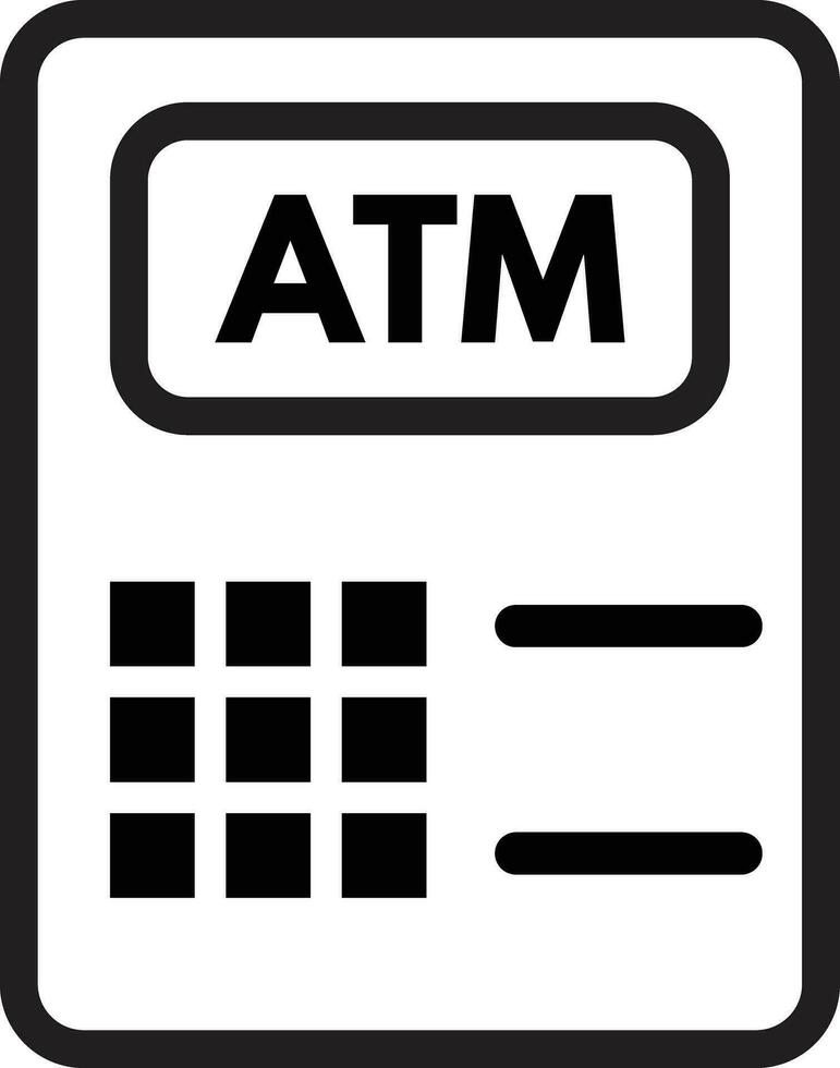 Geldautomat Maschine Symbol isoliert auf Weiß Hintergrund . Bank Geldautomat Symbol Vektor