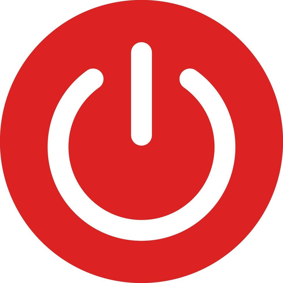 Schalter aus Taste . rot Leistung Taste isoliert auf Weiß Hintergrund . geschlossen Nieder Symbol vektor