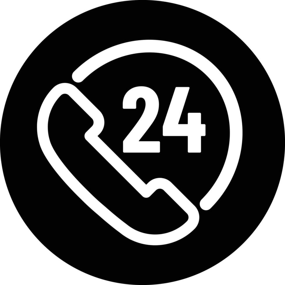 zwanzig vier Std Bedienung Symbol . 24 Anruf Center Symbol Vektor . 24 Std Symbol