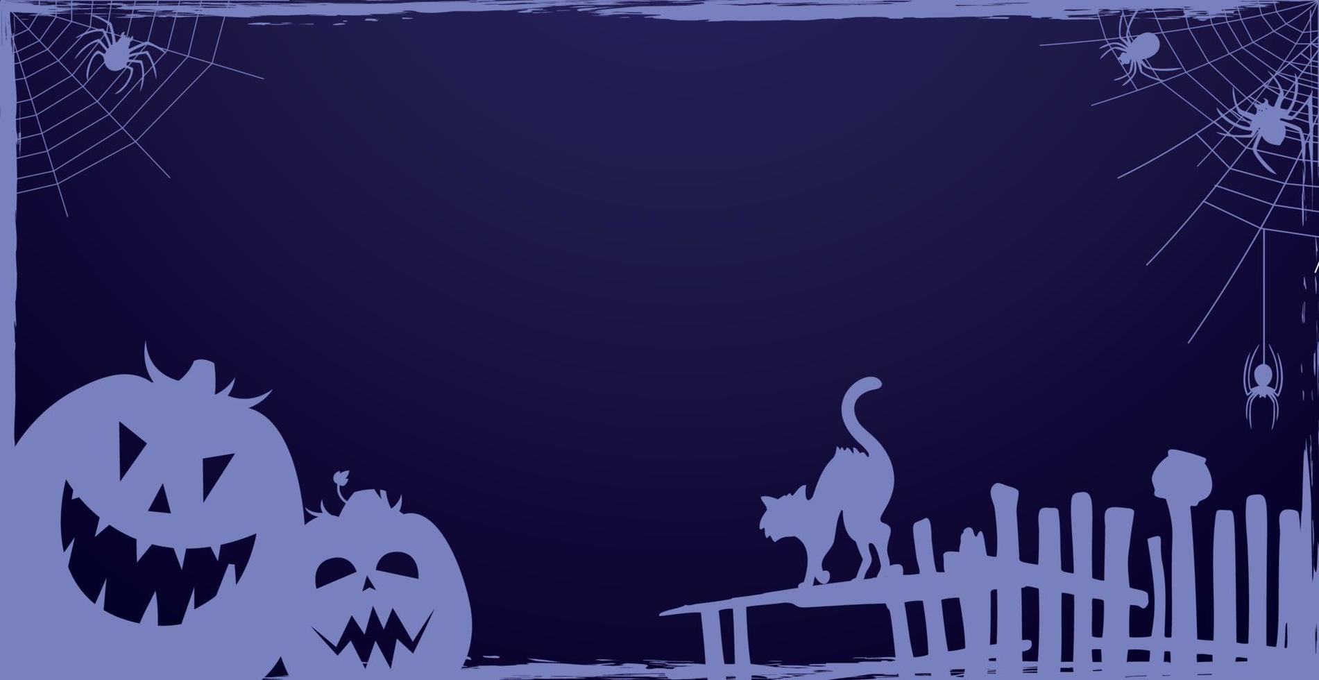 skrämmande dyster mörkblå halloween bakgrund - vektor