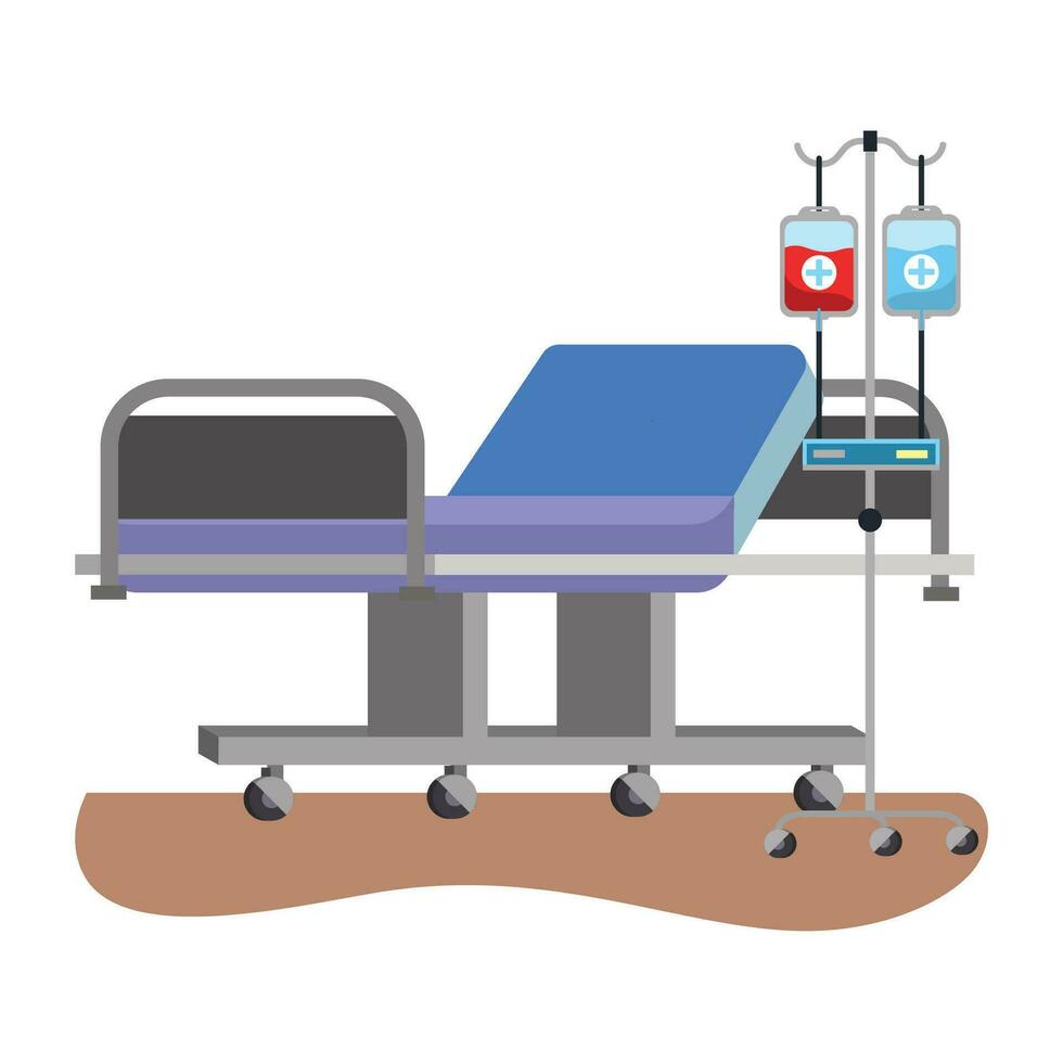 platt illustration isometrisk interiör av sjukhus rum. sjukhus rum med sängar och bekväm medicinsk utrustad i en modern sjukhus. vektor