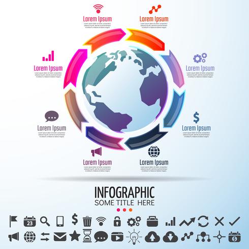 World Map Infographics Design Mall vektor