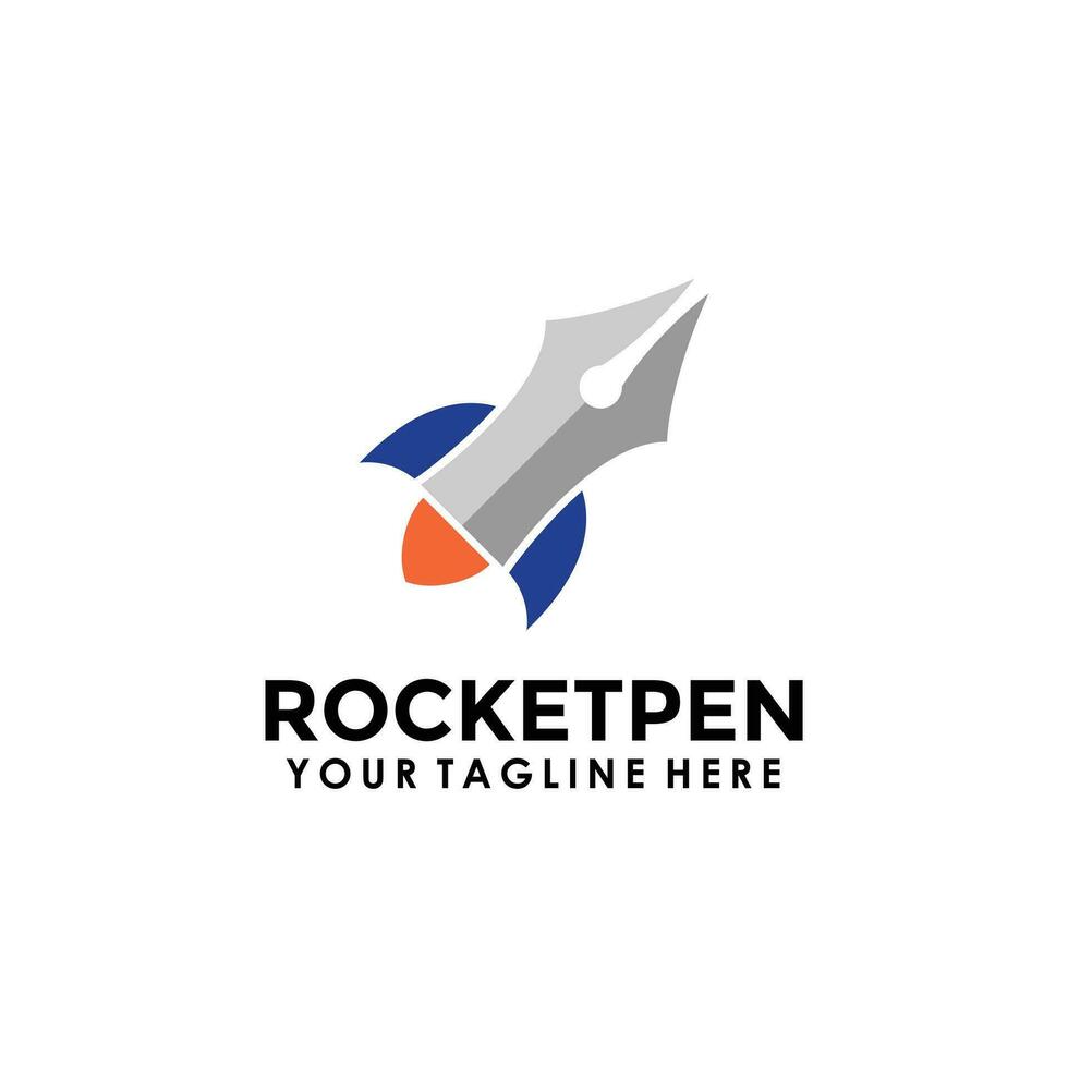 raket logotyp med penna vektor