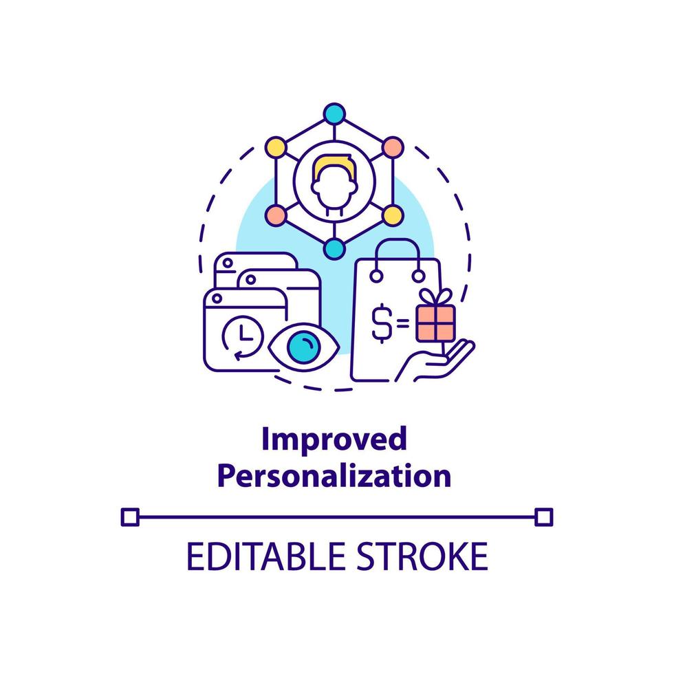 Symbol für verbessertes Personalisierungskonzept vektor