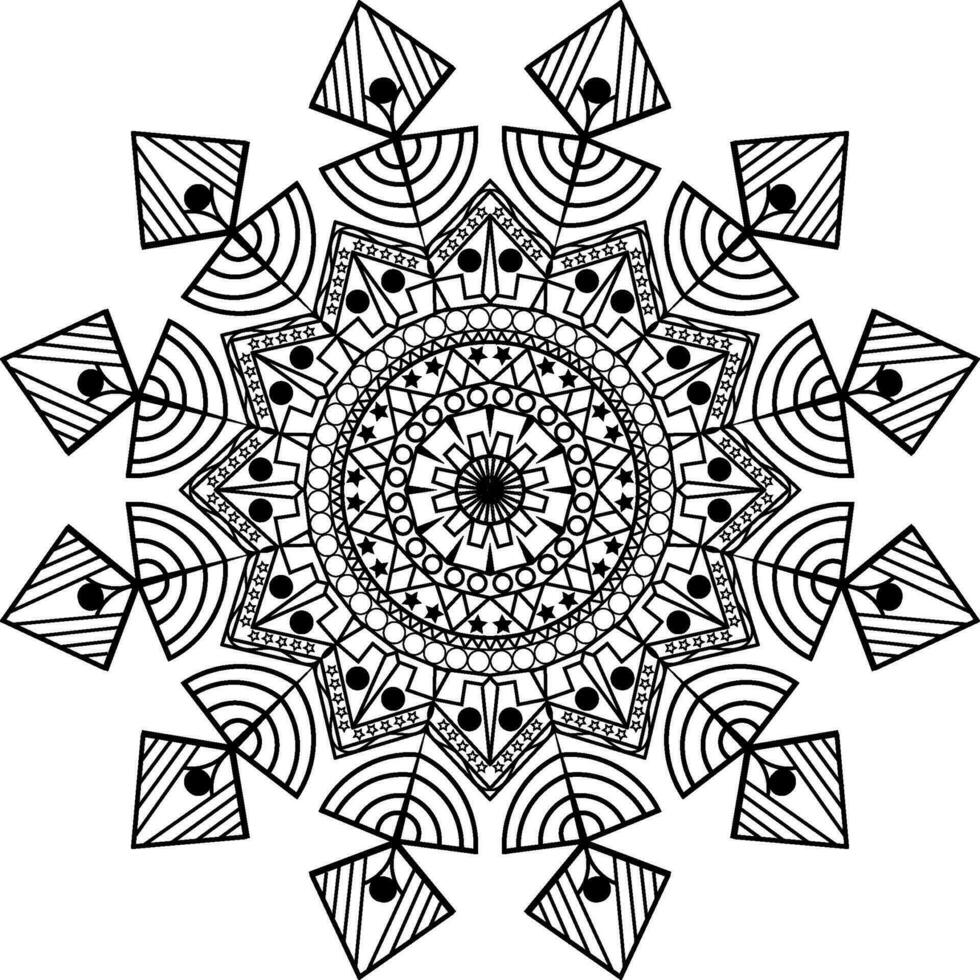 ein schwarz und Weiß Mandala Design mit ein kreisförmig Muster vektor