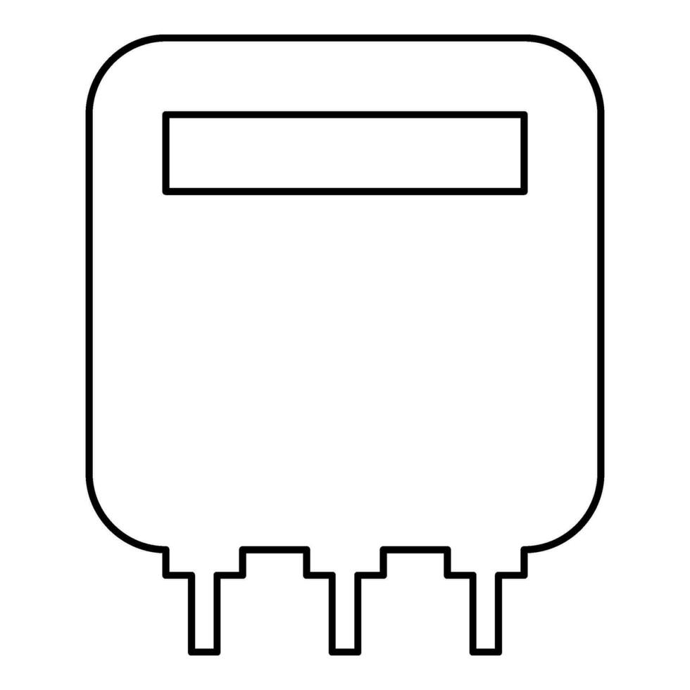 elektrisch Meter Zuhause Elektrizität Leistung zählt Energie Messung Verbrauch Ausrüstung Kontur Gliederung Linie Symbol schwarz Farbe Vektor Illustration Bild dünn eben Stil