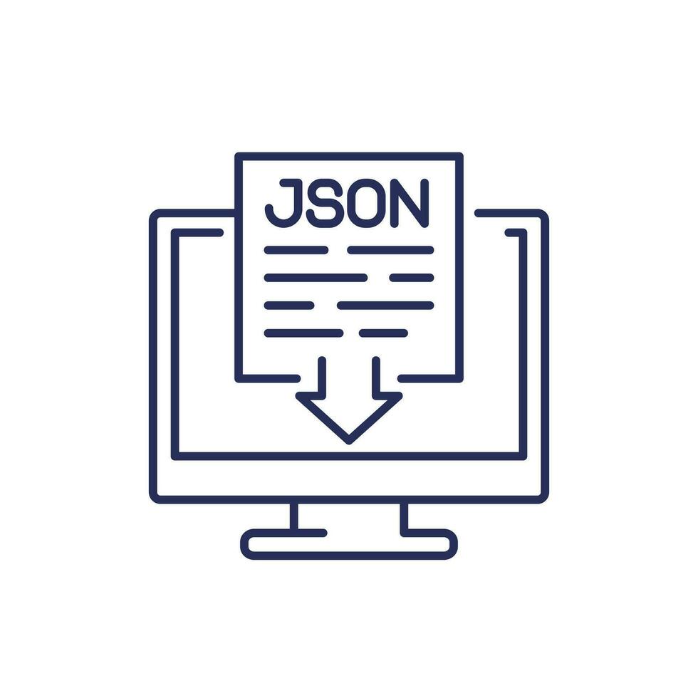 json Datei herunterladen Linie Symbol mit Computer vektor