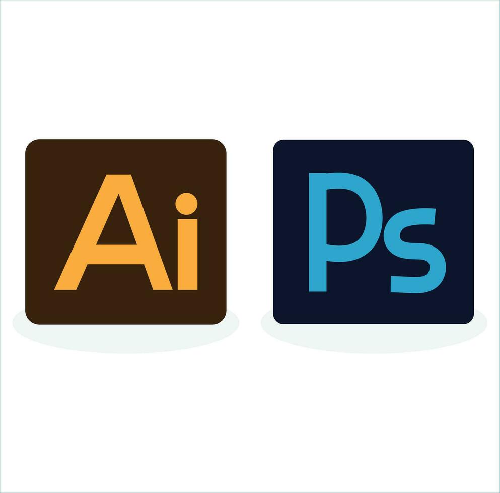 adobe illustratör och adobe Photoshop mjukvaror logotyp vektor