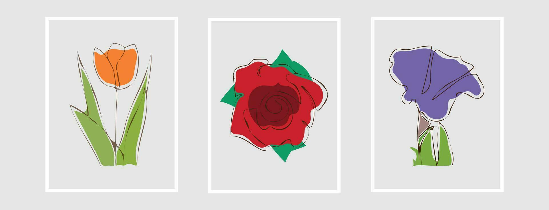 linje konst teckning av löv blomma med abstrakt former. abstrakt växt konst design för skriva ut, omslag, tapet, minimal vägg konst. vektor illustration.