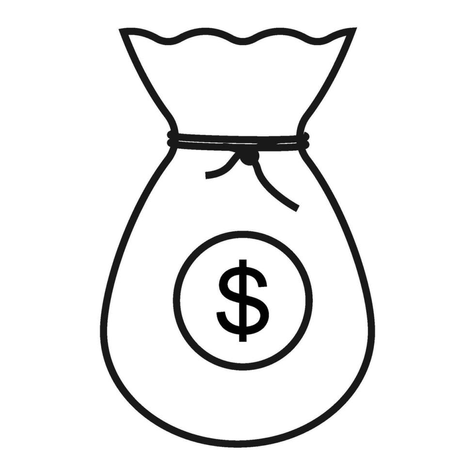 pengar säck eller skatt ikon vektor