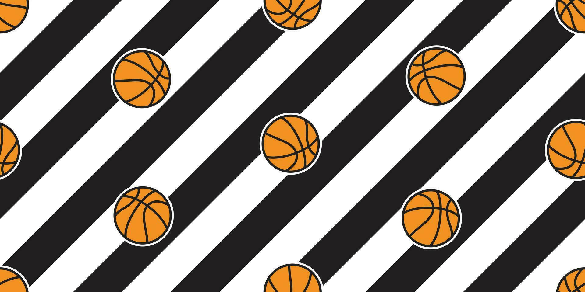 Basketball nahtlos Muster Vektor Streifen Ball Sport Karikatur Schal isoliert wiederholen Hintergrund Fliese Hintergrund Illustration Gekritzel Design