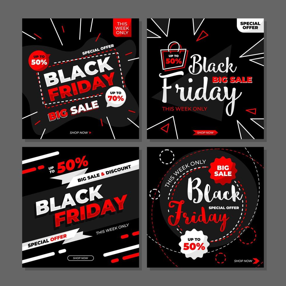 svart fredag vektor stor försäljning specialerbjudande och rabatt för sociala medier post vektor