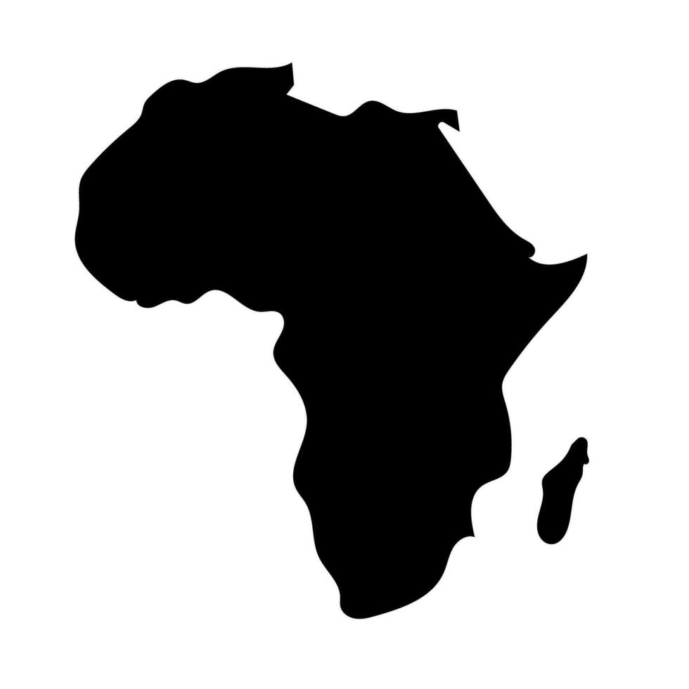 Afrika Kontinent Karte Silhouette Symbol. Vektor. vektor