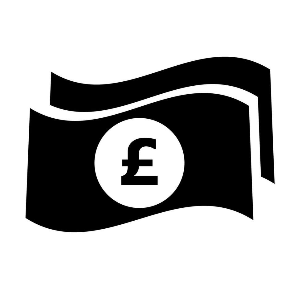 Pfund Rechnungen Silhouette Symbol. Pfund Banknoten. Vektor. vektor