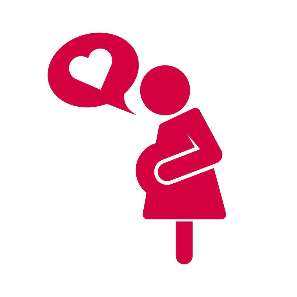 schwanger Frau liebend Baby Symbol. Vektor. vektor