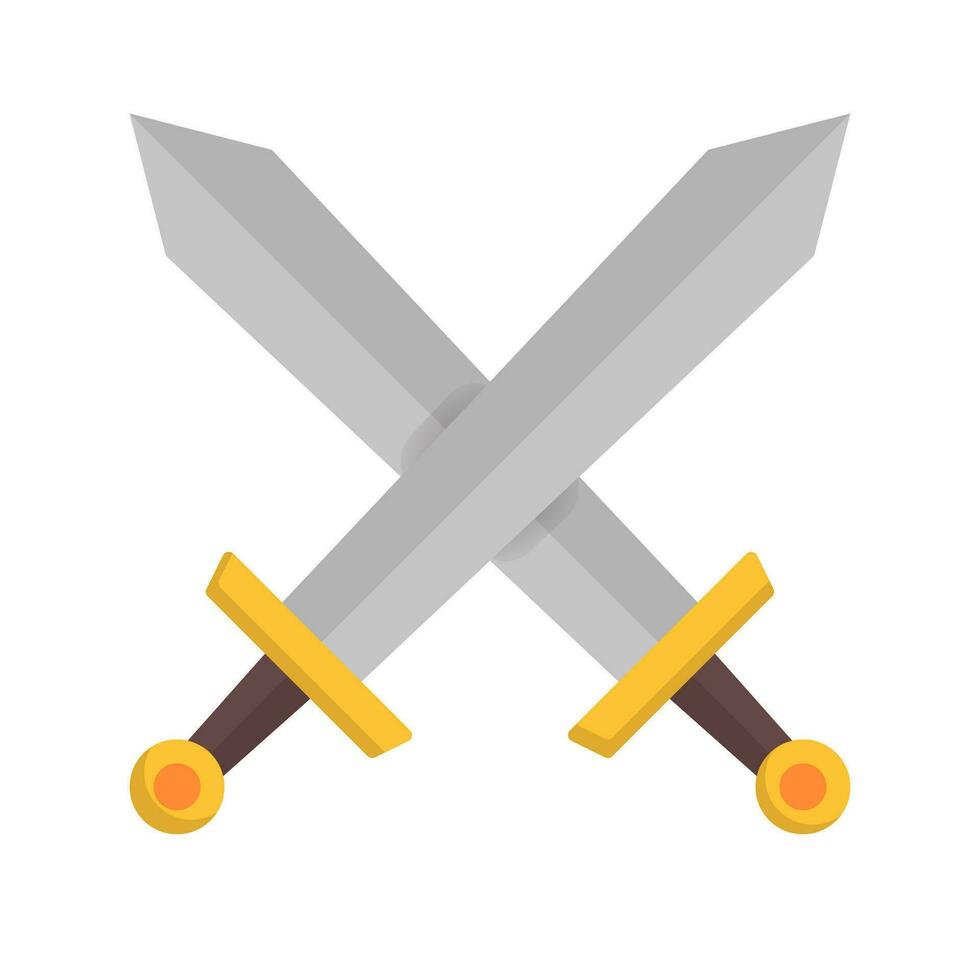 platt design duell ikon. korsade svärd. vektor. vektor
