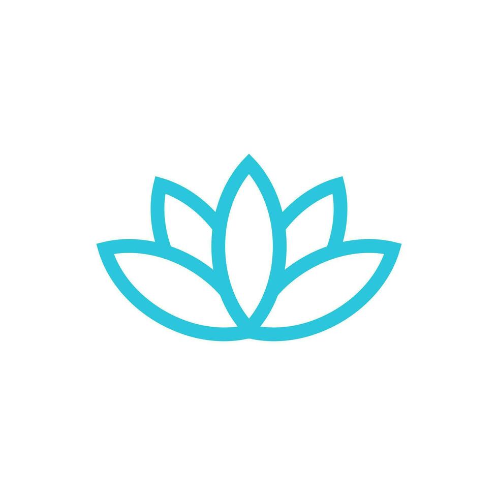 Spa Lotus Blume Wellness Symbol, Symbol von Blau Symbol einstellen vektor
