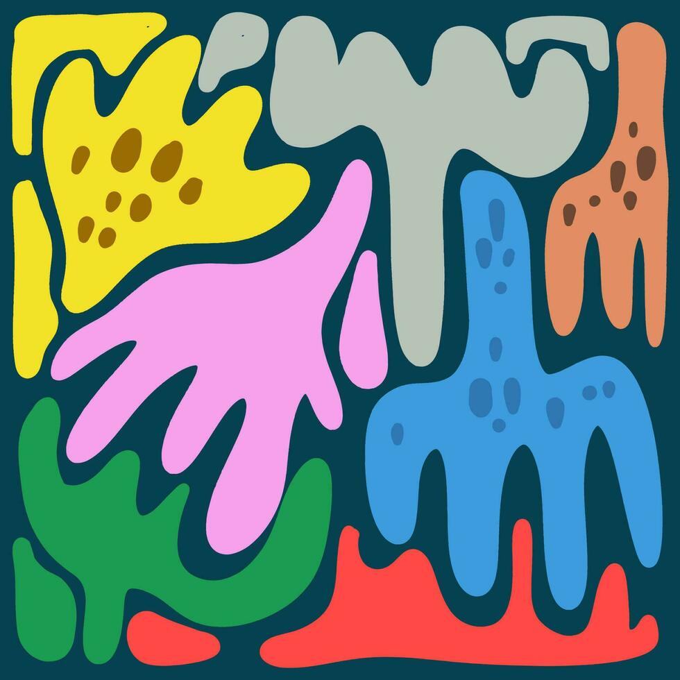 Hand gezeichnet abstrakt organisch Formen Muster vektor