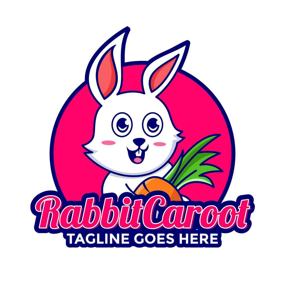 söt kanin maskot logotyp vektor