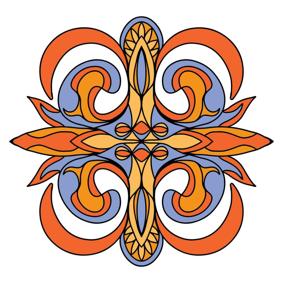 mandala blomma konst tre, med bekväm färger, Bra för grafisk design och dekorativ Resurser vektor