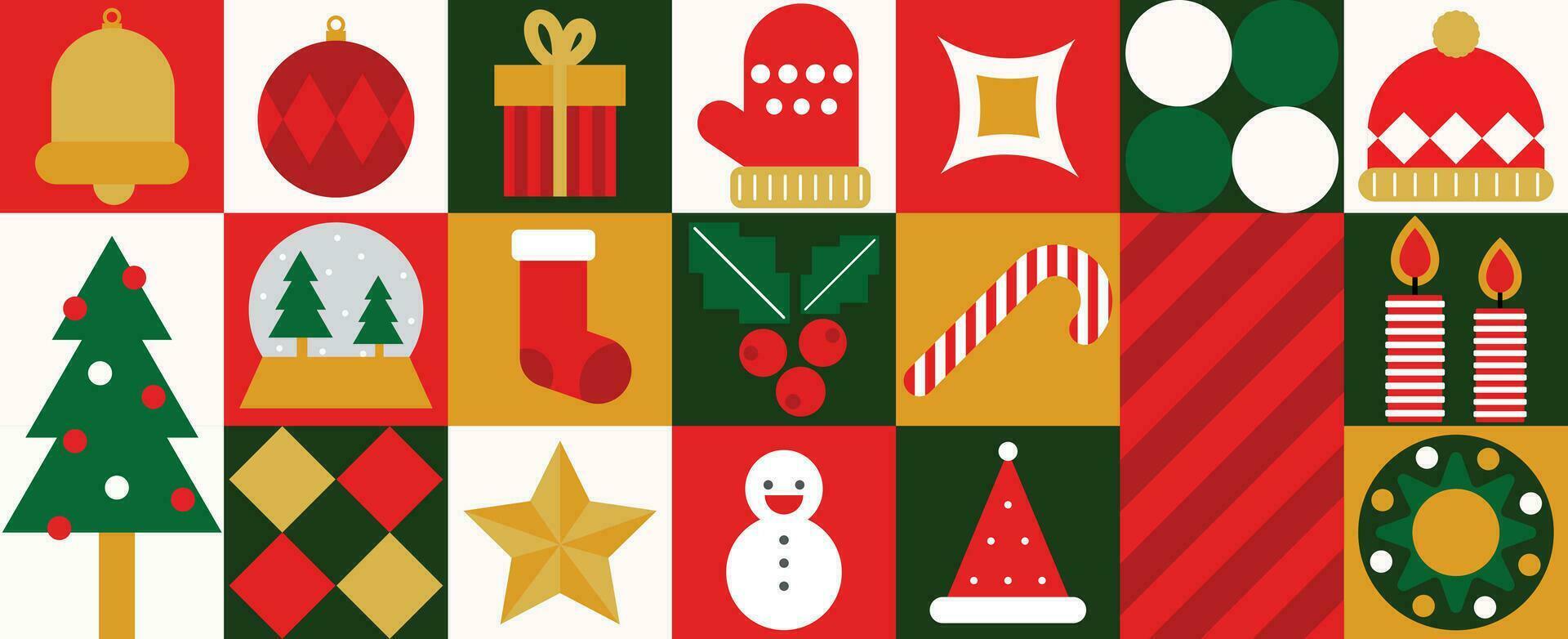 glad jul och Lycklig ny år mönster bakgrund vektor. dekorativ element av struntsak, klocka, träd, snögubbe, handske. design för baner, kort, omslag, affisch, advertising.wallpaper, förpackning. vektor