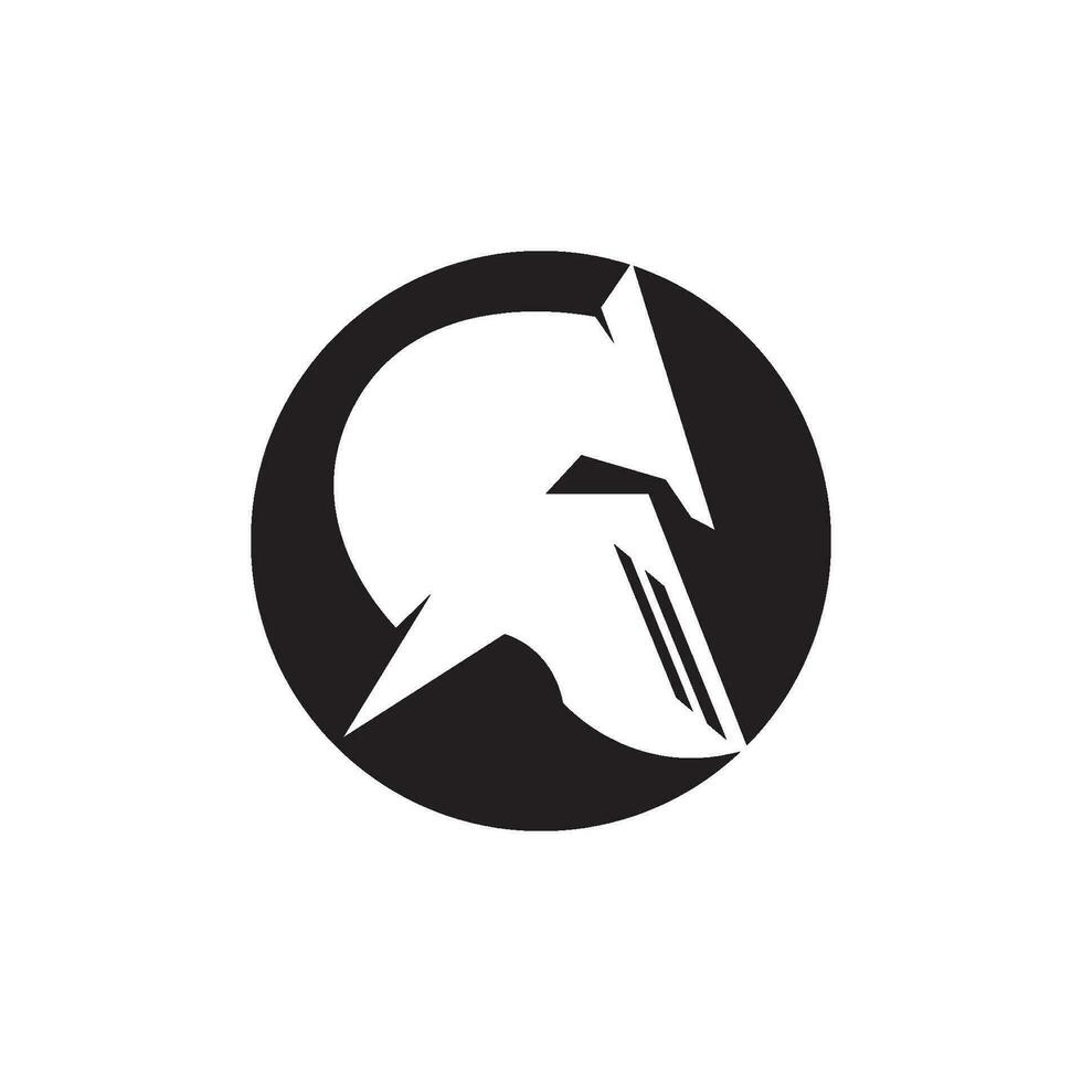 spartansk hjälm logotyp mall vektor