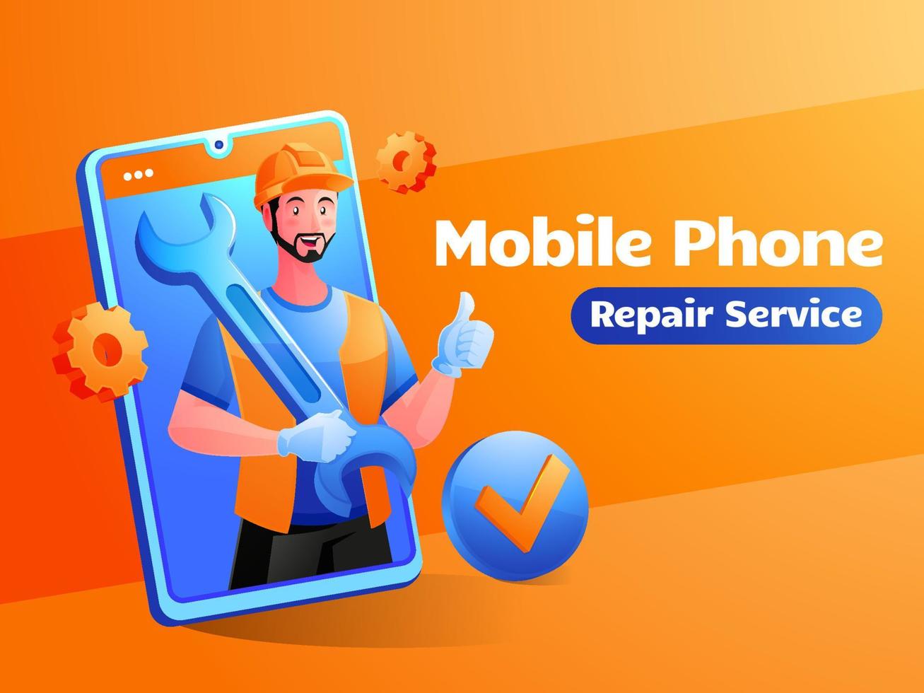 mobiltelefon reparation service illustration vektor