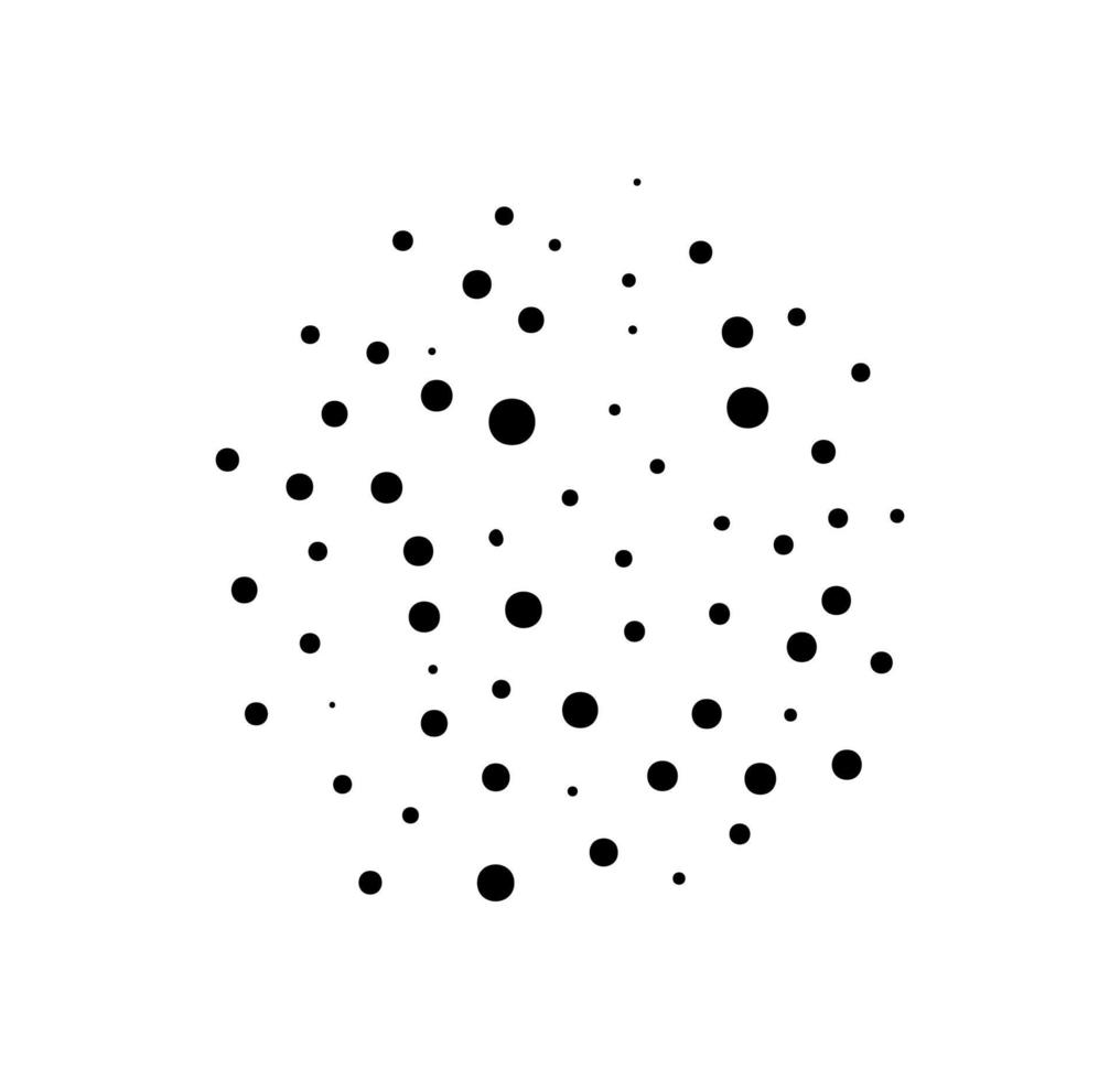 vektor halvton abstrakt sfär av svarta slumpmässiga prickar
