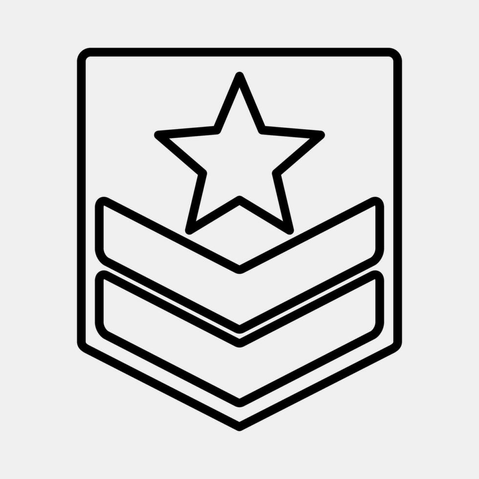 Symbol Militär- Abzeichen. Militär- Elemente. Symbole im Linie Stil. gut zum Drucke, Poster, Logo, Infografiken, usw. vektor