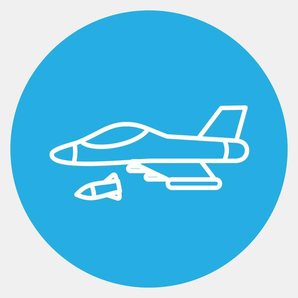 Symbol Kämpfer Jet. Militär- Elemente. Symbole im Blau runden Stil. gut zum Drucke, Poster, Logo, Infografiken, usw. vektor