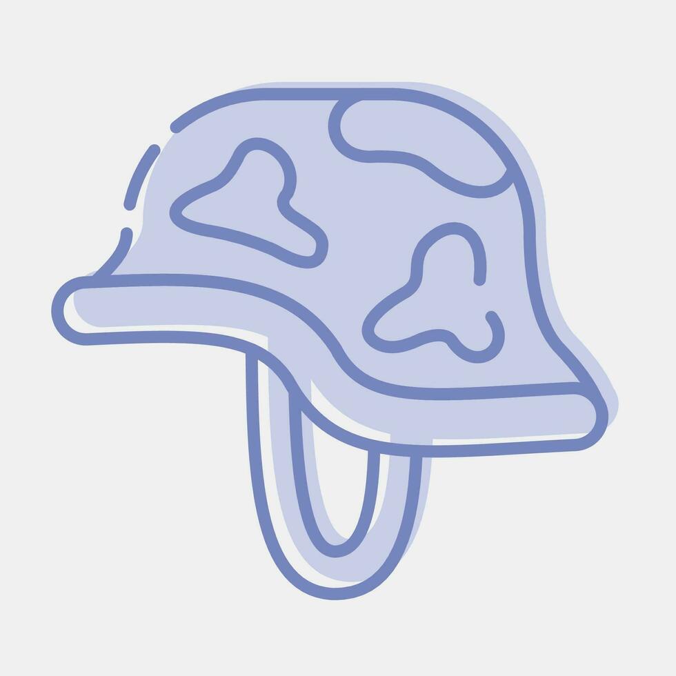 Symbol Helm. Militär- Elemente. Symbole im zwei Ton Stil. gut zum Drucke, Poster, Logo, Infografiken, usw. vektor