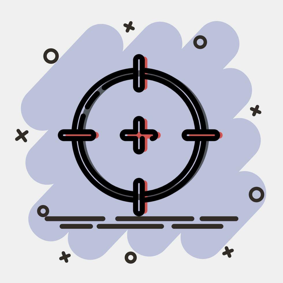 ikon mål. militär element. ikoner i komisk stil. Bra för grafik, affischer, logotyp, infografik, etc. vektor