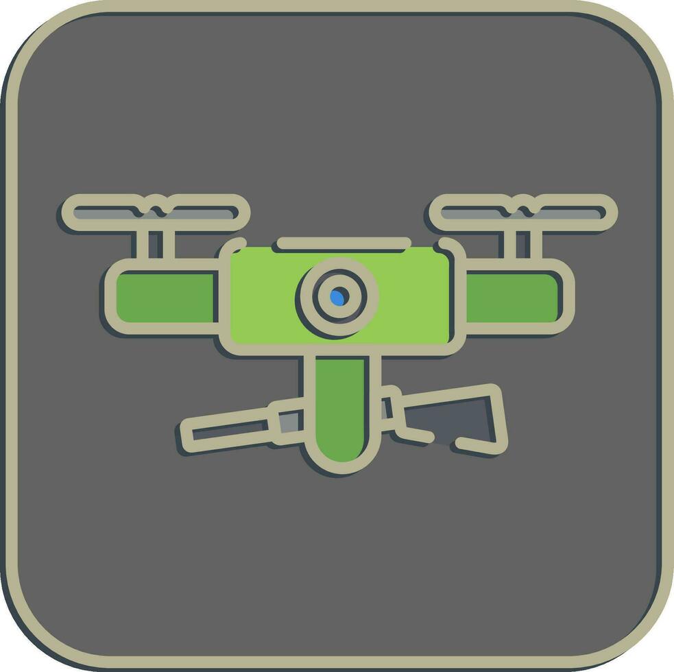 Symbol Militär- Drohne. Militär- Elemente. Symbole im geprägt Stil. gut zum Drucke, Poster, Logo, Infografiken, usw. vektor