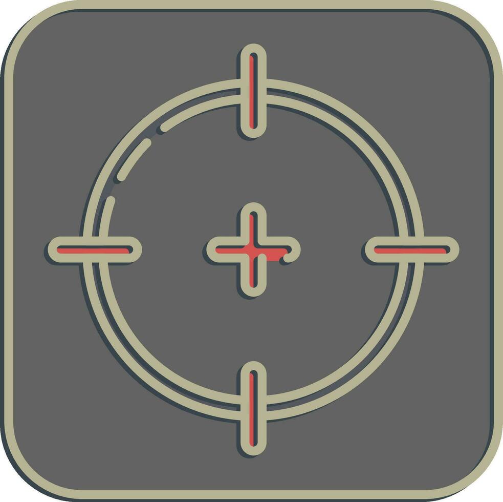 Symbol Ziel. Militär- Elemente. Symbole im geprägt Stil. gut zum Drucke, Poster, Logo, Infografiken, usw. vektor