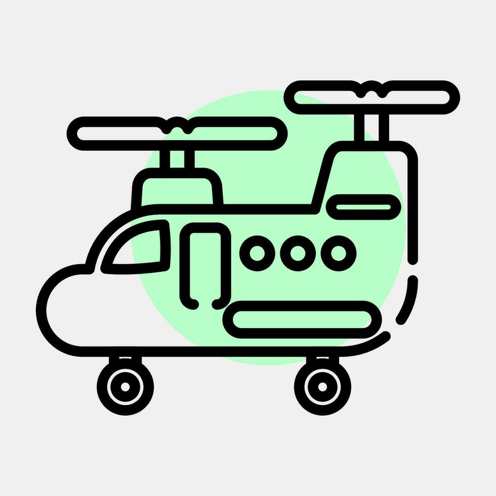 ikon militär helikopter. militär element. ikoner i Färg fläck stil. Bra för grafik, affischer, logotyp, infografik, etc. vektor