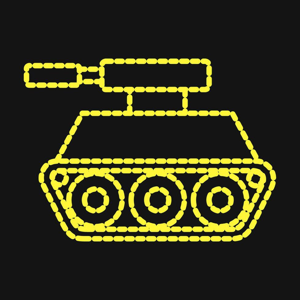 ikon tank. militär element. ikoner i prickad stil. Bra för grafik, affischer, logotyp, infografik, etc. vektor