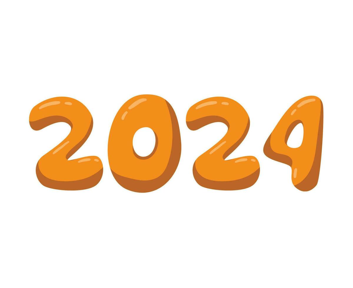 2024 Lycklig ny år abstrakt orange grafisk design vektor logotyp symbol illustration