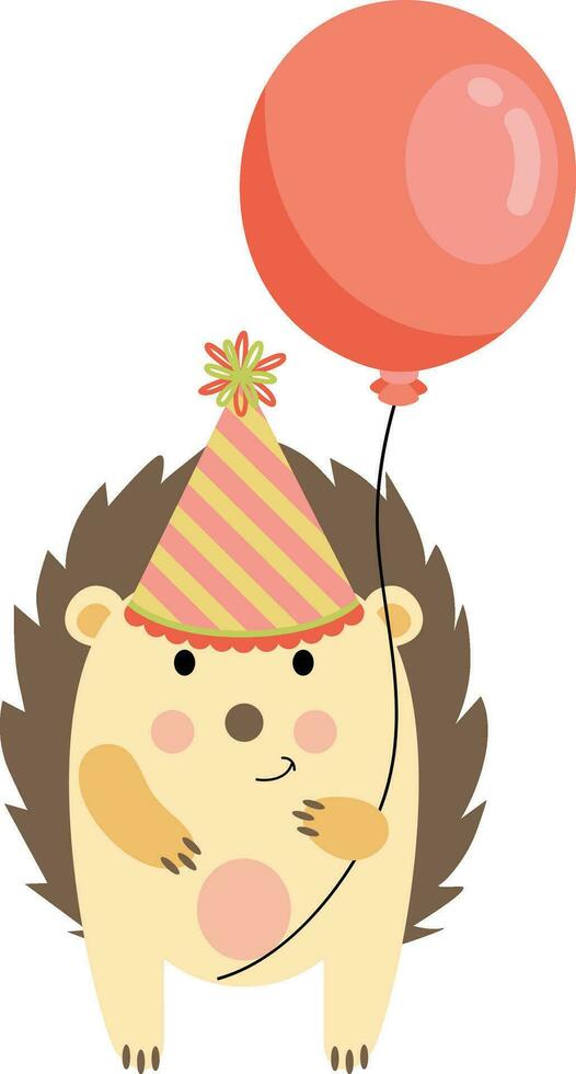 glücklich Geburtstag Igel halten ein Ballon vektor