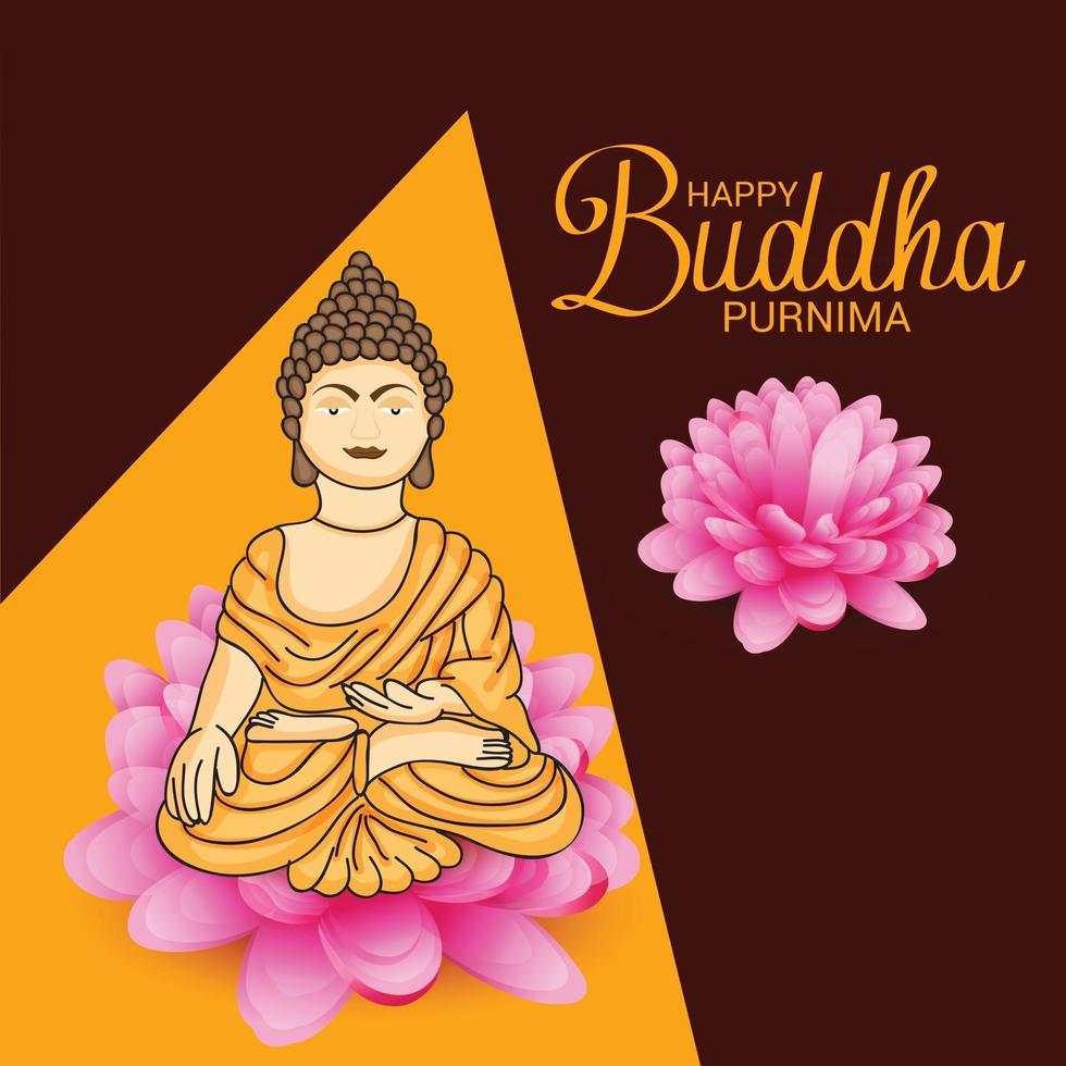 glücklicher Buddha Purnima. vektor