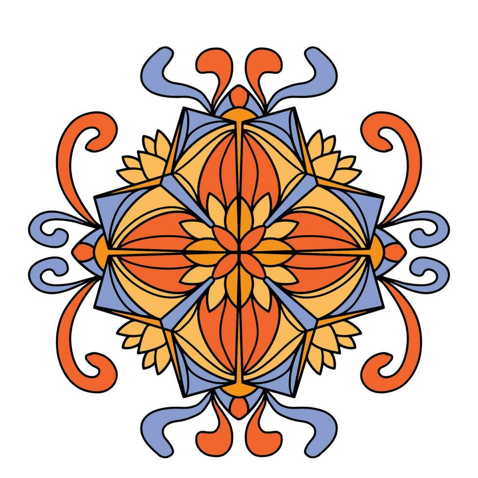 symetri mandala blomma konst, Bra för grafisk design och dekorativ Resurser vektor