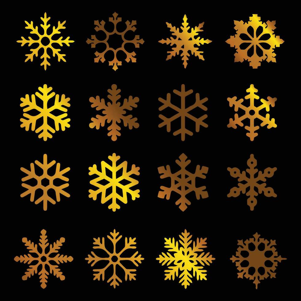snöflinga guld vektor design, ny år och jul design element