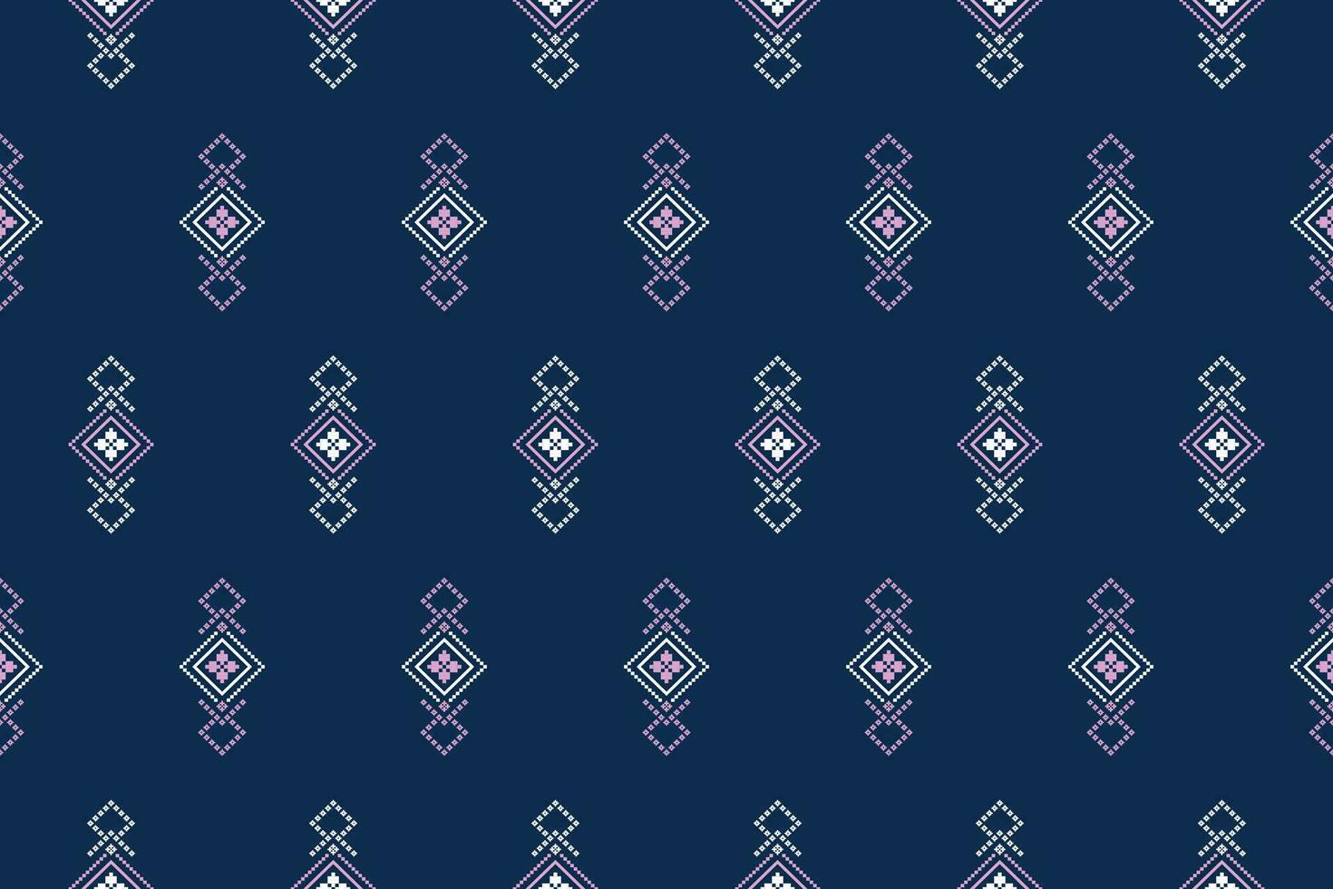 Indigo Marine Blau geometrisch traditionell ethnisch Muster Ikat nahtlos Muster Rand abstrakt Design zum Stoff drucken Stoff Kleid Teppich Vorhänge und Sarong aztekisch afrikanisch indisch indonesisch vektor